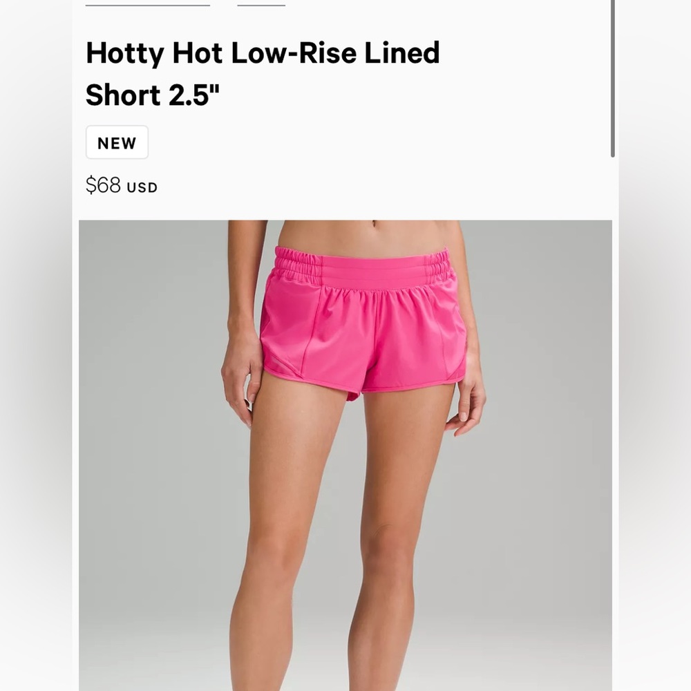 Lululemon Hotty Hot Shorts 2.5” -Zing Pink (No Longer Sold!!!)